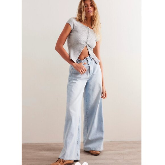 NWT Free People We The Free CRVY Gia Wide-Leg Jeans sz33 - Picture 4 of 12